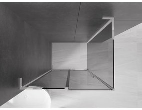 Mexen Velar L, zuhanykabin tolóajtóval 90 x 75 cm, 8mm szürke üveg, króm, 871-090-075-43-01