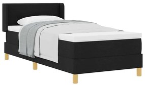 Boxrugós ágy Fekete és fehér és fekete 80 x 200 cm szövet