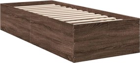 vidaXL barna tölgyszínű szerelt fa ágykeret 90 x 200 cm