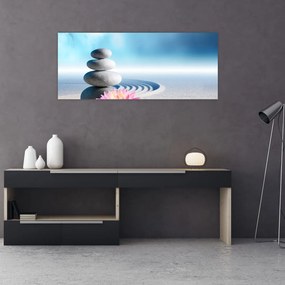 Homok, liliom és spa kövek képe (120x50 cm)