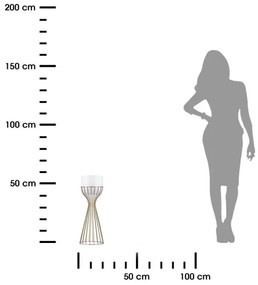 Fém virágcserép LOFT 46x20 cm arany/fehér