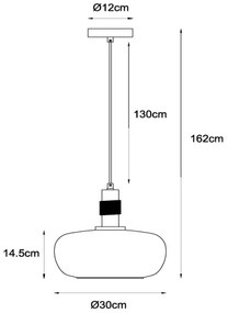 Lucide 45408/30/62 - Csillár zsinóron ILONA 1xE27/40W/230V átm. 30 cm fekete/bézs