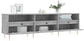 betonszürke szerelt fa TV-szekrény 150x30x44,5 cm