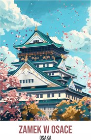 Poszter 70x100cm Oszakai vár