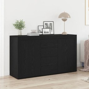 Oldalszekrény Fekete tölgy Szerelt fa 120 x 36 x 69 cm Tárolás