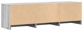 szürke sonoma színű szerelt fa LED-es TV-szekrény 140x34x40 cm
