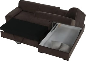 Ülőgarnitúra, barna, jobbos, MINERVA NEW