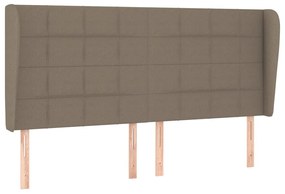 tópszínű szövet fejtámla szárnyakkal 183x23x118/128 cm