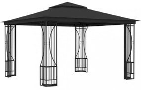 antracitszürke pavilon hálóval 300 x 300 x 265 cm