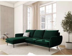 Sötétzöld bársony sarokkanapé (bal oldali) Vienna – Cosmopolitan Design