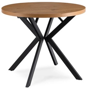 Bővíthető Étkezőasztal Arany/Fekete Színben. DORIAN 80-160 cm