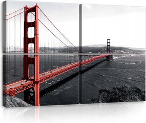 Vászonkép 120x80 Aranykapu híd San Francisco Kalifornia piros híd