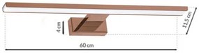 LED fürdőszobai tükörvilágítás SHINE LED/13,8W/230V 60 cm IP44 rózsaarany