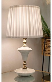 Fehér asztali lámpa textil búrával (magasság 45 cm) Caserta – Mauro Ferretti