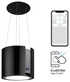 Skyfall, sziget páraelszívó, Ø 45 cm, légkeringetés, 402 m³/ó, LED, nemesacél, fekete