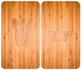 Edzett üveg tűzhely fedőlap szett 2 db-os 30x52 cm Lunch – Wenko