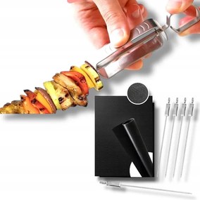 5x Nyárscsap 40cm Acél 2x Bbq teflon grillszőnyeg