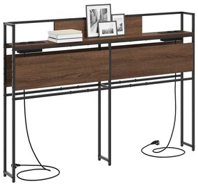 Tároló fejtámla polcokkal tárolóval barna tölgy 160 cm Faanyag