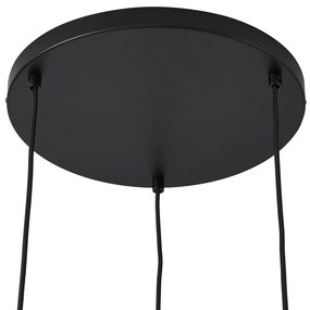 Retro függőlámpa fekete taupe színű 3-lámpás - Felt