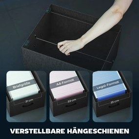 HOMCOM Gamer asztal LED-del és konnektorokkal, dupla monitoros állvánnyal, fekete