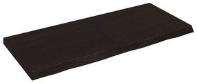 sötétbarna kezelt tömör tölgyfa asztallap 140x60x(2-6) cm