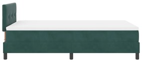 dobozrugós ágy matraccal és LED világítással - Sötétzöld 120x190 cm Bársonyos