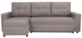 Univerzális sarokkanapé SEVILLA, szürke, ággyá alakítható, tárolós