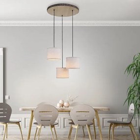 Leuchten Direkt 11236-79 - Csillár zsinóron BARK 3xE27/40W/230V