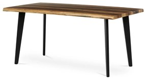 Masă de sufragerie, 160x90x75 cm, blat MDF, decor lemn vechi, picioare metalice