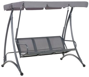 Szürke hintaágy - szövet és fém - BOGART Beliani