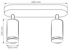LED RGBW fényerőszabályozható fürdőszobai spotlámpa TURYN 2xGU10/6,5W/230V IP44 fehér