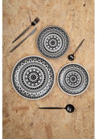 Fekete rozsdamentes acél evőeszköz készlet 16 db-os Modern retro – Premier Housewares