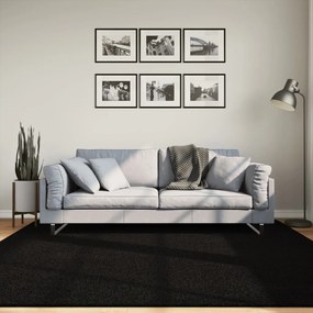 HUARTE fekete rövid szálú puha és mosható szőnyeg 200 x 200 cm