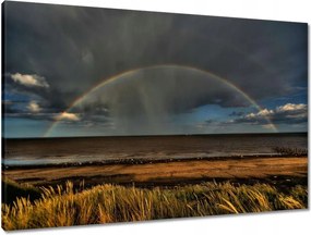 Vászonkép 90x60 Szivárvány a tengerparton