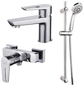 Cersanit S952-004 zuhanyszett csapteleppel + MILLE mosdó csaptelep, króm