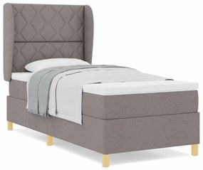 Boxspring ágy matraccal Sötétszürke 90x190 cm Szövet Tópszínű