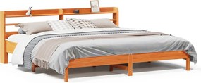 vidaXL viaszbarna tömör fenyőfa ágy matrac nélkül 200 x 200 cm