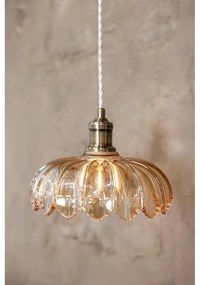 Sárgaréz színű-borostyán színű függőlámpa üveg búrával ø 25,5 cm Kurage – Markslöjd