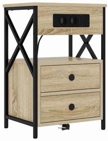 Éjjeliszekrény 2 pcs sonoma tölgy 40 x 31 x 60 cm Faanyag