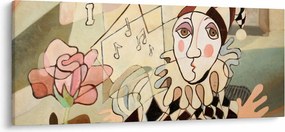 Kép - kubizmus -harlequin and rose (120x50 cm)