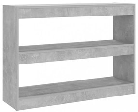 betonszürke térelválasztó könyvszekrény 100 x 30 x 72 cm