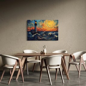 Kép - Világítótorony a hullámokban (90x60 cm)