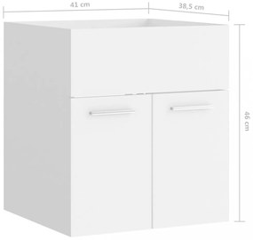 vidaXL fehér szerelt fa mosdószekrény 41 x 38,5 x 46 cm