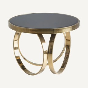 REDA modern design dohányzóasztal arany szívű tripla kör lábazattal