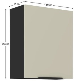Felső konyhaszekrény Arikona 60 G 72 1F (kasmír + fekete) . 1097047
