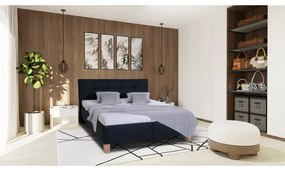 Kárpitozott tárolós ágy MARIA 180x200 cm, matrac nélkül, antracit