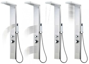 Rozsdamentes acél tusoló panel rendszer szögletes