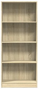 sonoma tölgy színű szerelt fa könyvszekrény 60 x 24 x 143 cm