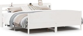 vidaXL fehér tömör fenyőfa ágy matrac nélkül 180 x 200 cm