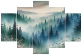 Kép - Erdős táj köddel (150x105 cm)